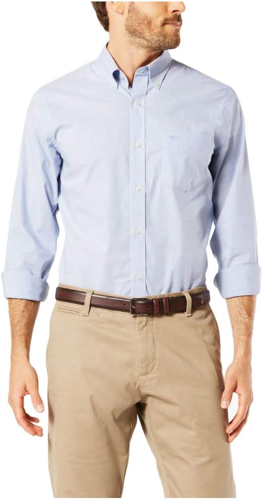 Men Classic Fit Long Sleeve Signature Comfort Flex Shirt (Standard and )