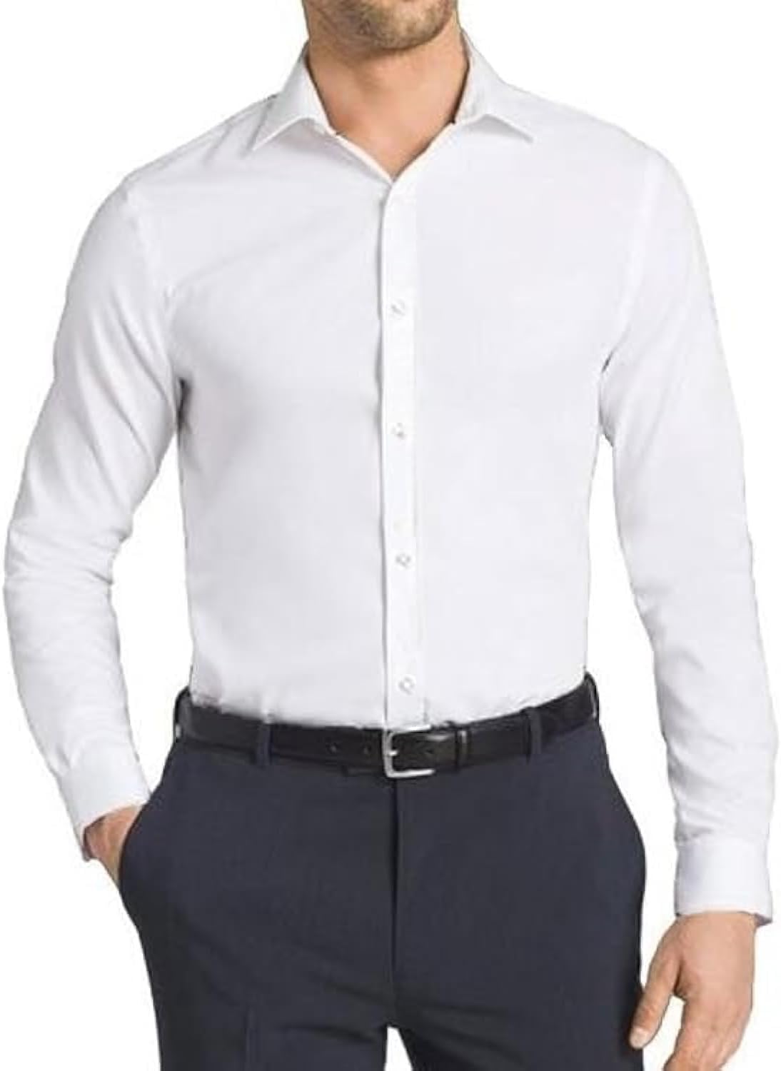 Men Dress Shirts Stretch Slim Fit Long Sleeve Dress Shirts for Men Casual Business Regualr Fit Button Down Shirt