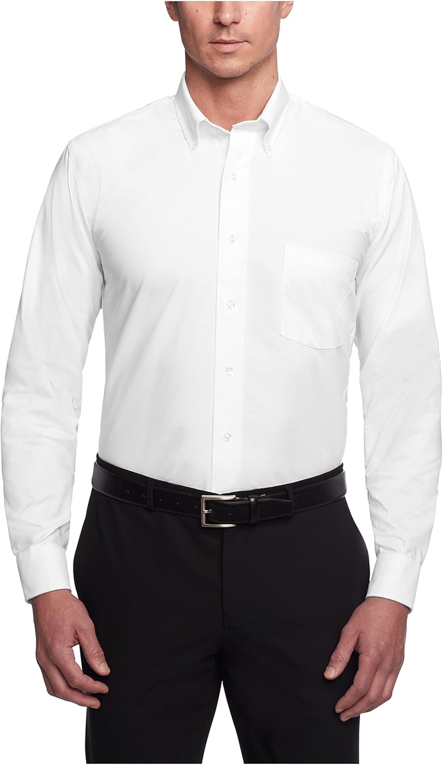 Men Dress Shirt Regular Fit Oxford Solid