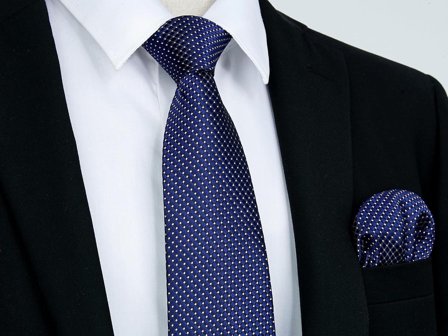 Ties for Men Silk Extra Long Tie and Pocket Square Classic Plaid Checkered 63 inches Men's Neckties Business