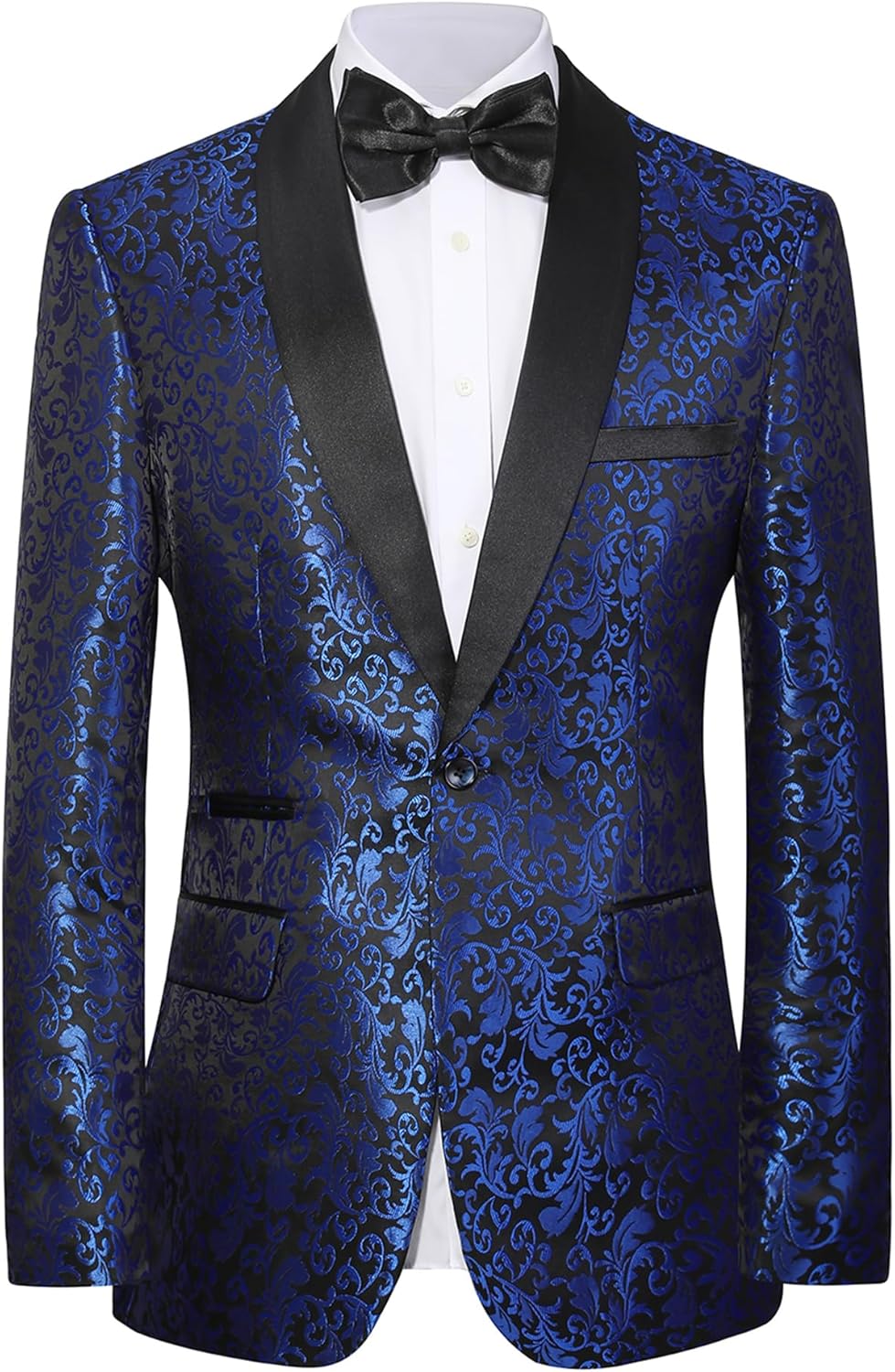 Men Floral Dinner Party Prom Wedding Stylish Tuxedo Suits for Men One Button Dinner Jacket Pants Set